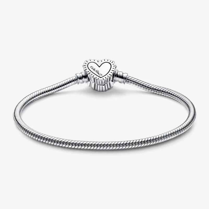 (изображение за) Гривна Keith Haring™ x Pandora Moments Radiant Heart Snake Chain - 592217C01 - Преглед 6