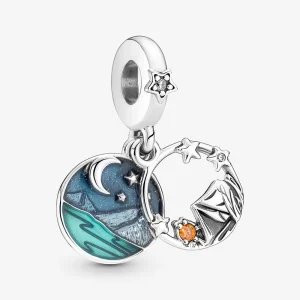 (изображение за) Двойна висяща талисманка Pandora Camping Night Sky - 791686C01