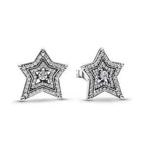 Обеци Pandora Celestial Asymmetric Star Stud - 292415C01 (изображение за) Обеци Pandora Celestial Asymmetric Star Stud - 292415C01