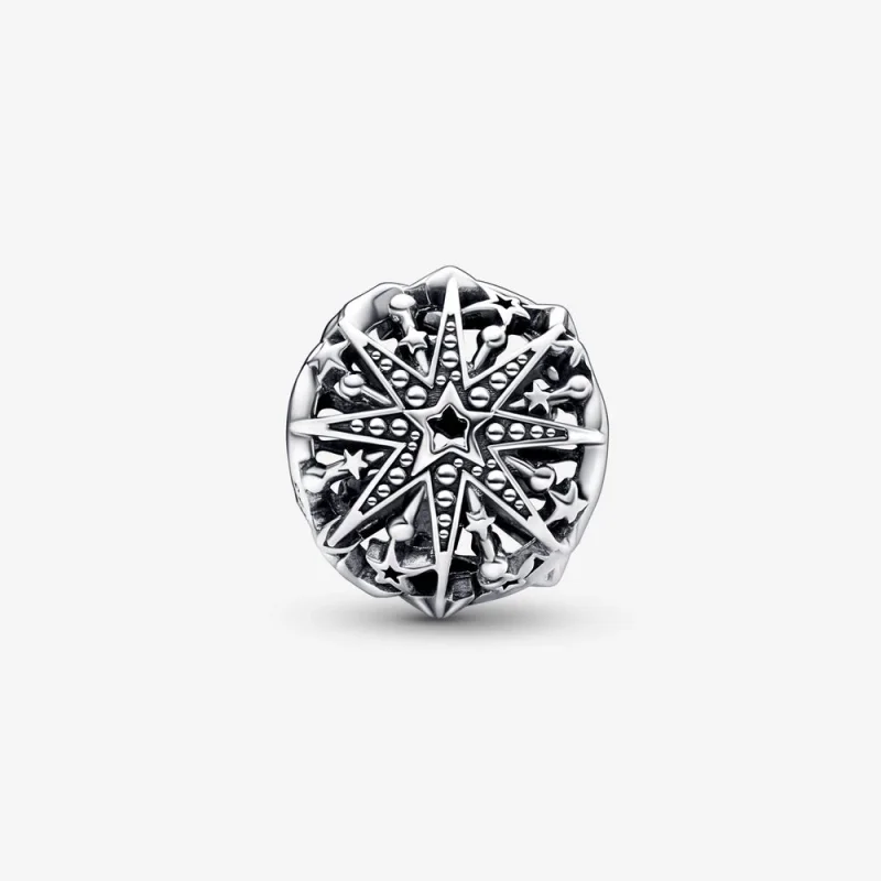 (изображение за) Талисман Pandora Celestial Snowflake Charm - 792360C00 - Преглед 5