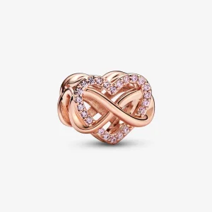 (изображение за) Талисман Pandora Family Infinity Pink Heart - 782246C01