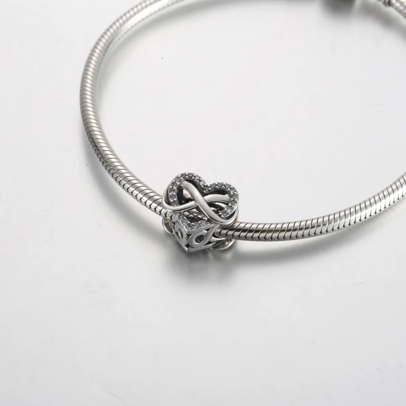 (изображение за) Талисман Pandora Family Infinity Red Heart - 792246C01 - Преглед 4