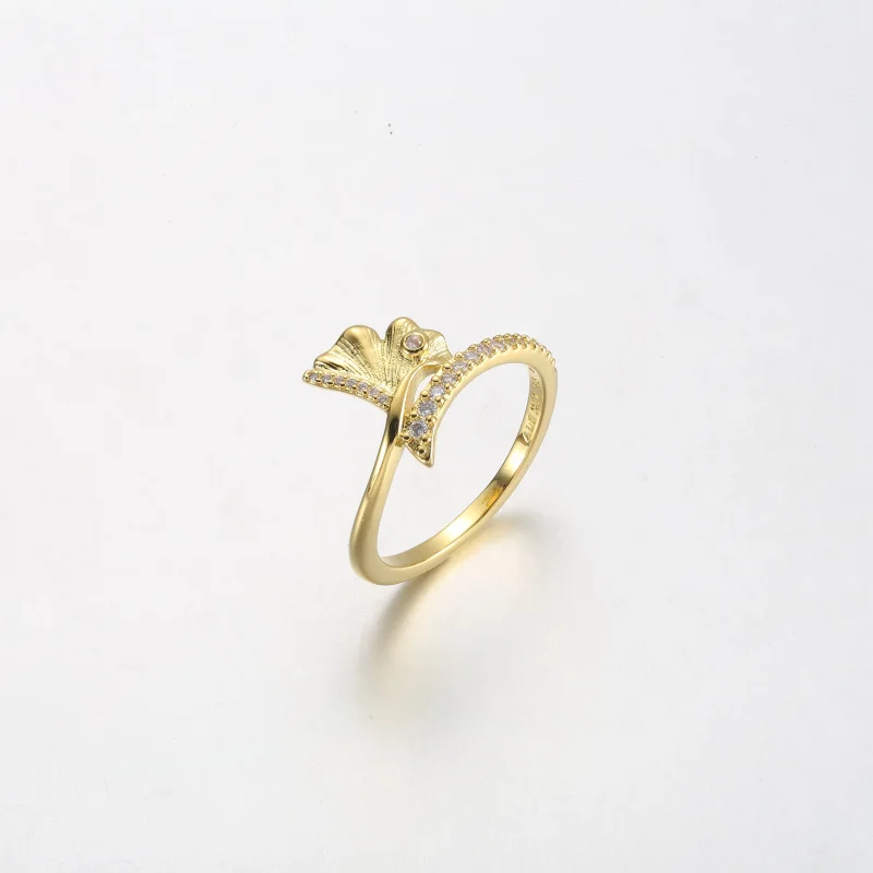 (изображение за) Пръстен Pandora Ginkgo 14k позлатен - 162444C01 - Преглед 2