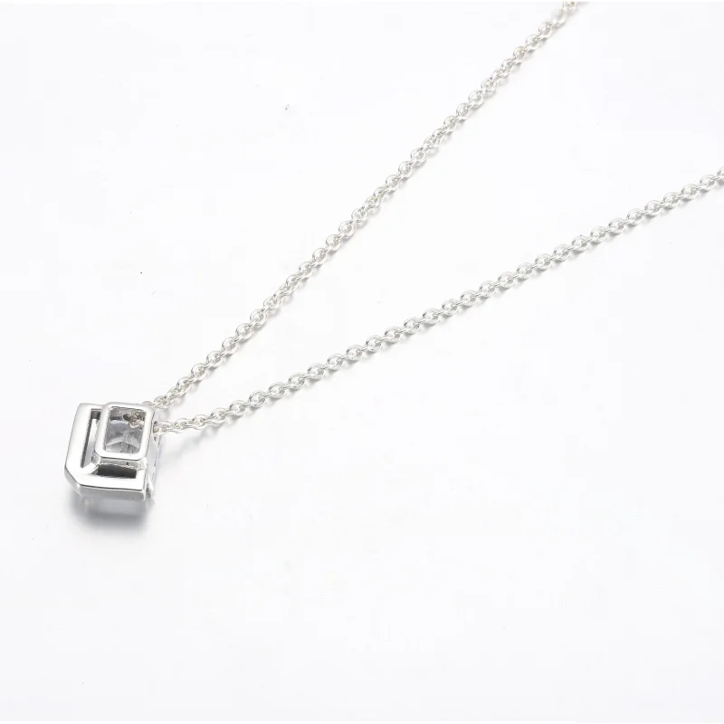 (изображение за) Правоъгълно искрящо колие Pandora Halo Collier - 392388C01 - Преглед 3