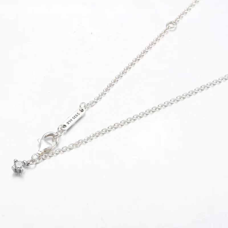(изображение за) Правоъгълно искрящо колие Pandora Halo Collier - 392388C01 - Преглед 4