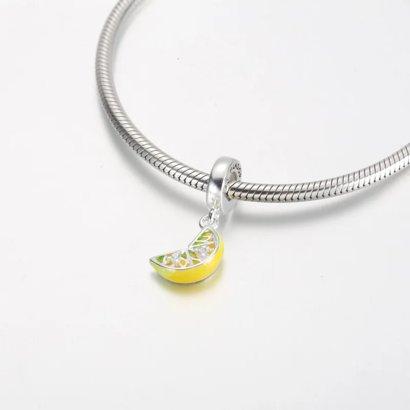 (изображение за) Талисман Pandora Lemon Slice Sparkly Fruit Vising Charm - 791696C01 - Преглед 4