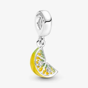 Талисман Pandora Lemon Slice Sparkly Fruit Vising Charm - 791696C01 (изображение за) Талисман Pandora Lemon Slice Sparkly Fruit Vising Charm - 791696C01