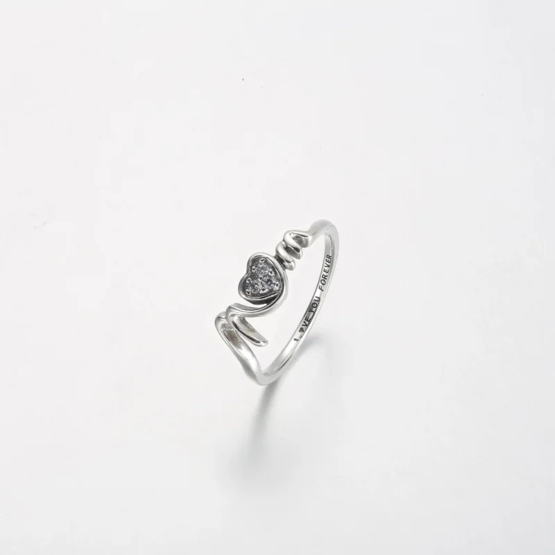 (изображение за) Пръстен сърце Pandora Mom Pavé - 191149C01 - Преглед 2