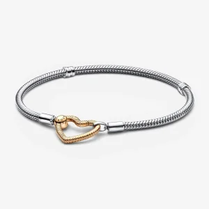 (изображение за) Гривна Pandora Moments Heart Closure Snake Chain - 569539C00
