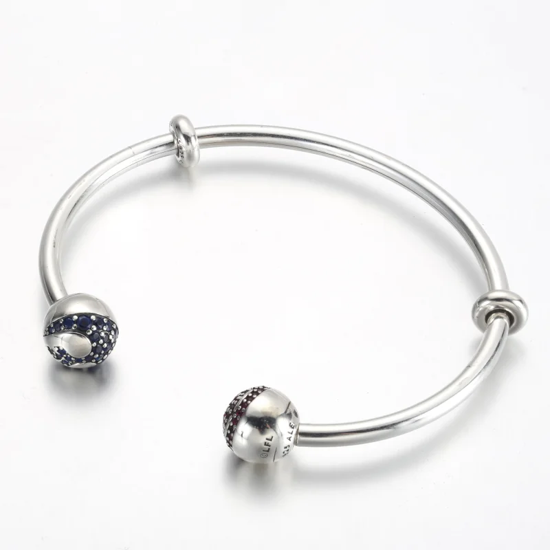 (изображение за) Отворена гривна Pandora Moments Star Wars™ Light & Dark Side Logo - 591139C01 - Преглед 2