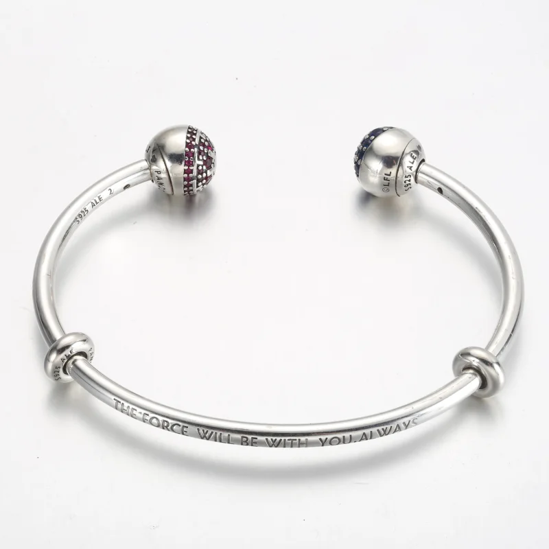 (изображение за) Отворена гривна Pandora Moments Star Wars™ Light & Dark Side Logo - 591139C01 - Преглед 3