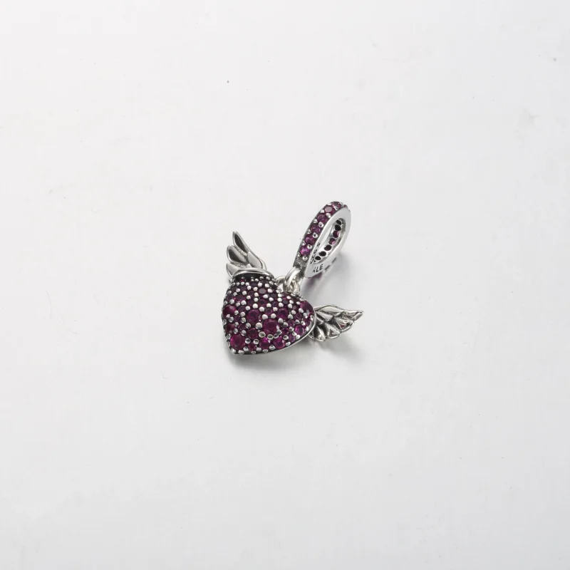 (изображение за) Колие Pandora Pavé сърце и ангелски крила - 398505C01 - Преглед 2
