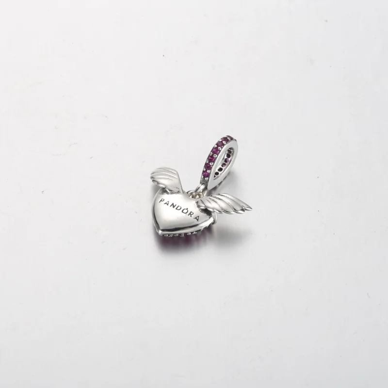 (изображение за) Колие Pandora Pavé сърце и ангелски крила - 398505C01 - Преглед 3
