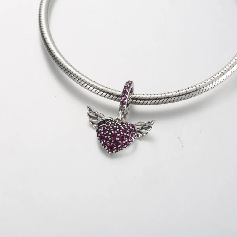 (изображение за) Колие Pandora Pavé сърце и ангелски крила - 398505C01 - Преглед 4