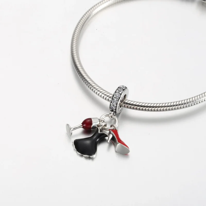(изображение за) Висулка за малка черна рокля с чаша за вино PANDORA - PD-3785 - Преглед 3