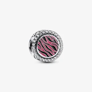 (изображение за) Талисман от стерлингово сребро Pandora Pink Zebra print - 792016CZ_E026