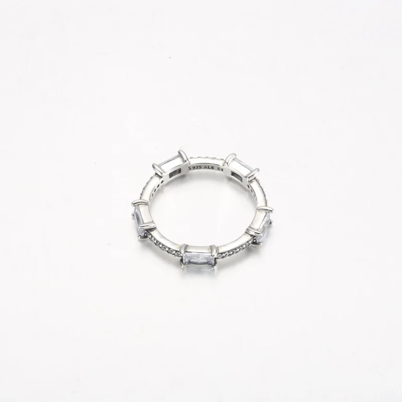 (изображение за) Пръстен Pandora Rectangular Bars Sparkling Pavé - 192397C01 - Преглед 3