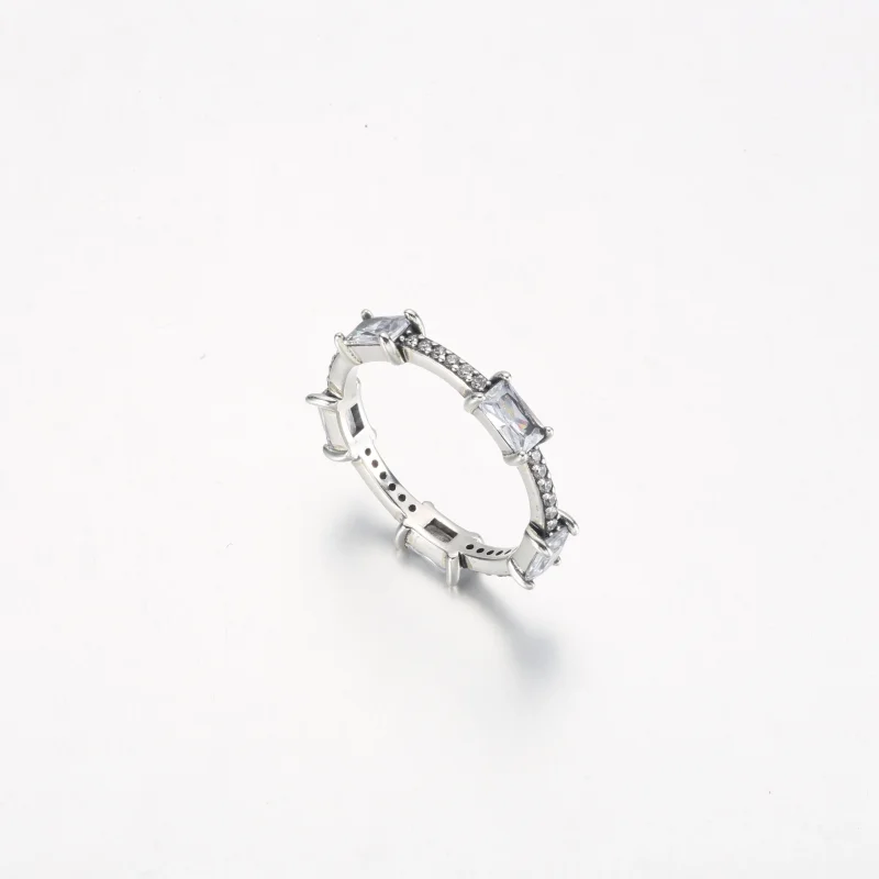 (изображение за) Пръстен Pandora Rectangular Bars Sparkling Pavé - 192397C01 - Преглед 4