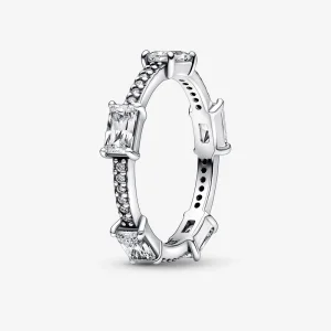 (изображение за) Пръстен Pandora Rectangular Bars Sparkling Pavé - 192397C01