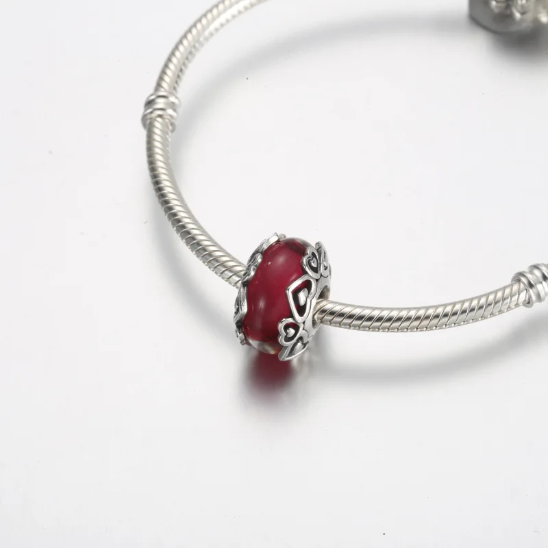 (изображение за) Талисман от розово муранско стъкло Pandora Reveal Your Love - 791159C00 - Преглед 4