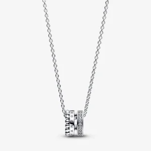 (изображение за) Висулка и огърлица с лого и мъниста Pandora Signature - 392311C01