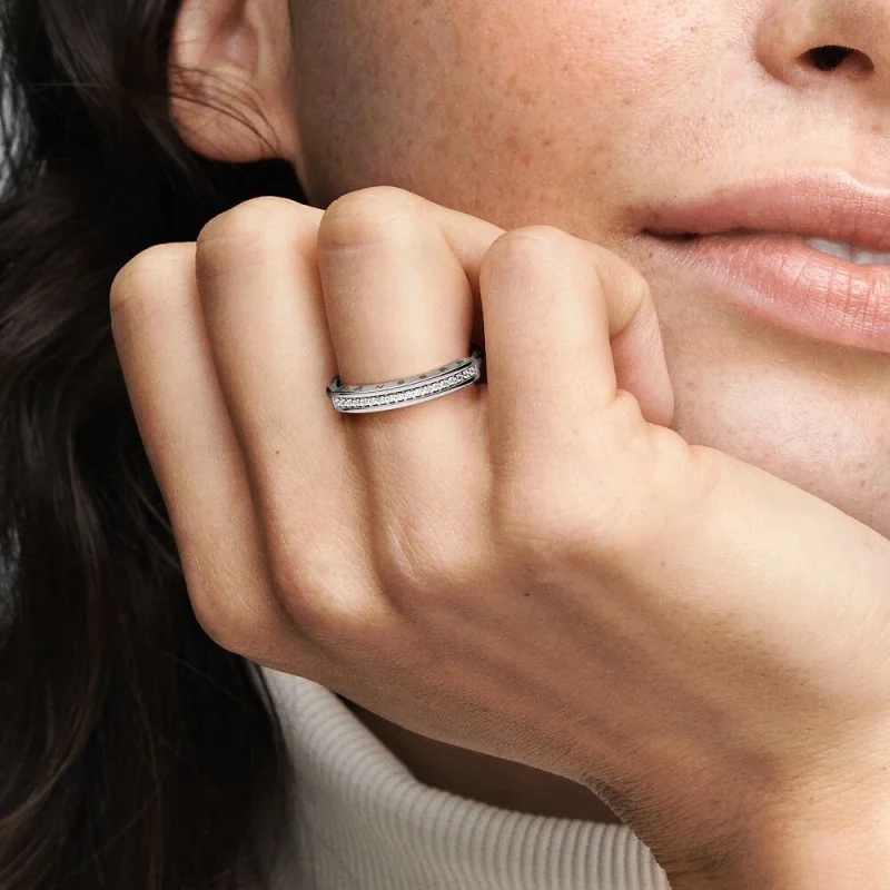 (изображение за) Пръстен Pandora Signature ID Pavé - 192283C01 - Преглед 6