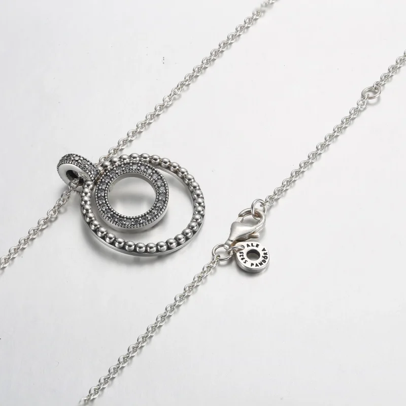 (изображение за) Висулка и огърлица Pandora Signature Pavé & Beads - 392308C01 - Преглед 5