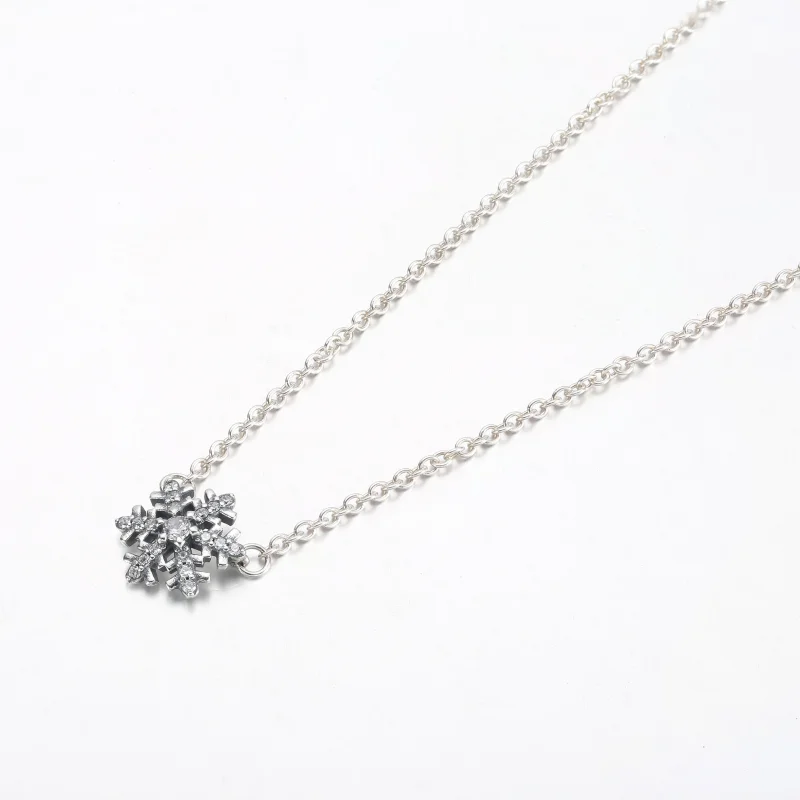 (изображение за) Колие с висулка Pandora Sparkle Snowflake - 392371C01 - Преглед 2