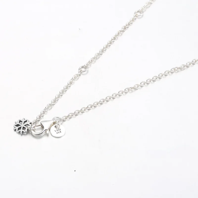 (изображение за) Колие с висулка Pandora Sparkle Snowflake - 392371C01 - Преглед 4