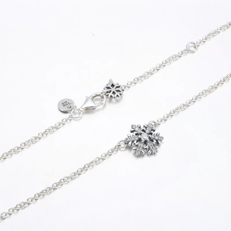 (изображение за) Колие с висулка Pandora Sparkle Snowflake - 392371C01 - Преглед 5