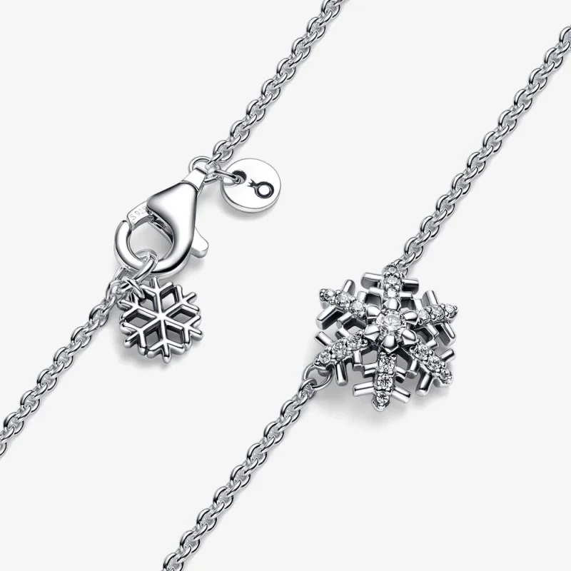 (изображение за) Колие с висулка Pandora Sparkle Snowflake - 392371C01 - Преглед 8