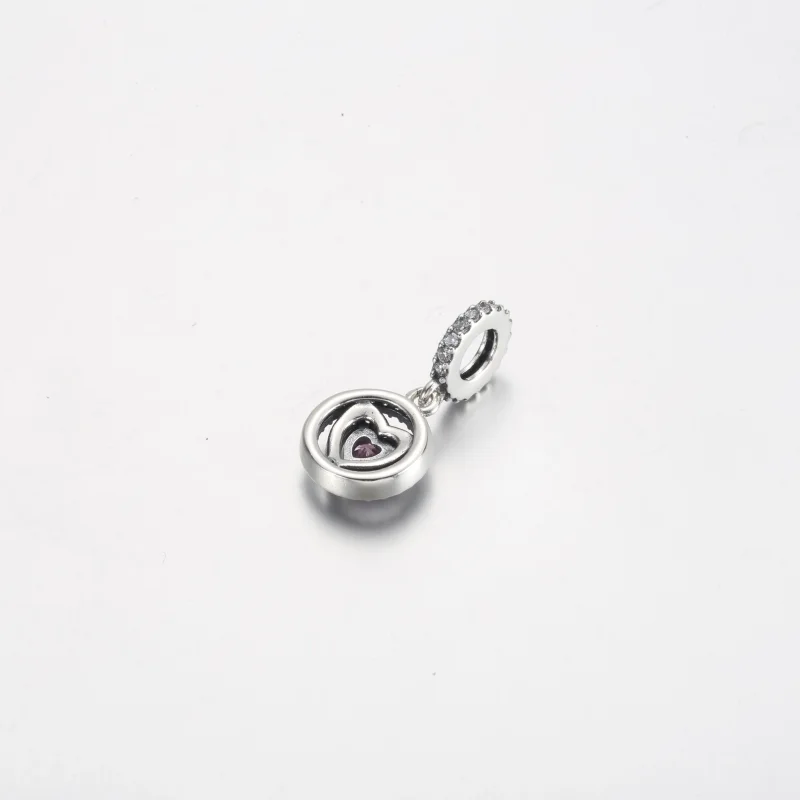 (изображение за) Висящ талисман Pandora Sparkling Double Halo Heart - 791476C01 - Преглед 3