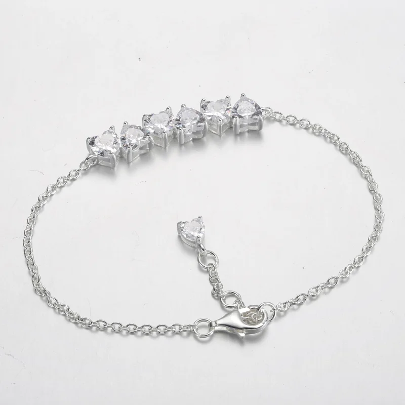 (изображение за) Гривна с верига Pandora Sparkling Endless Hearts - 591162C01 - Преглед 3