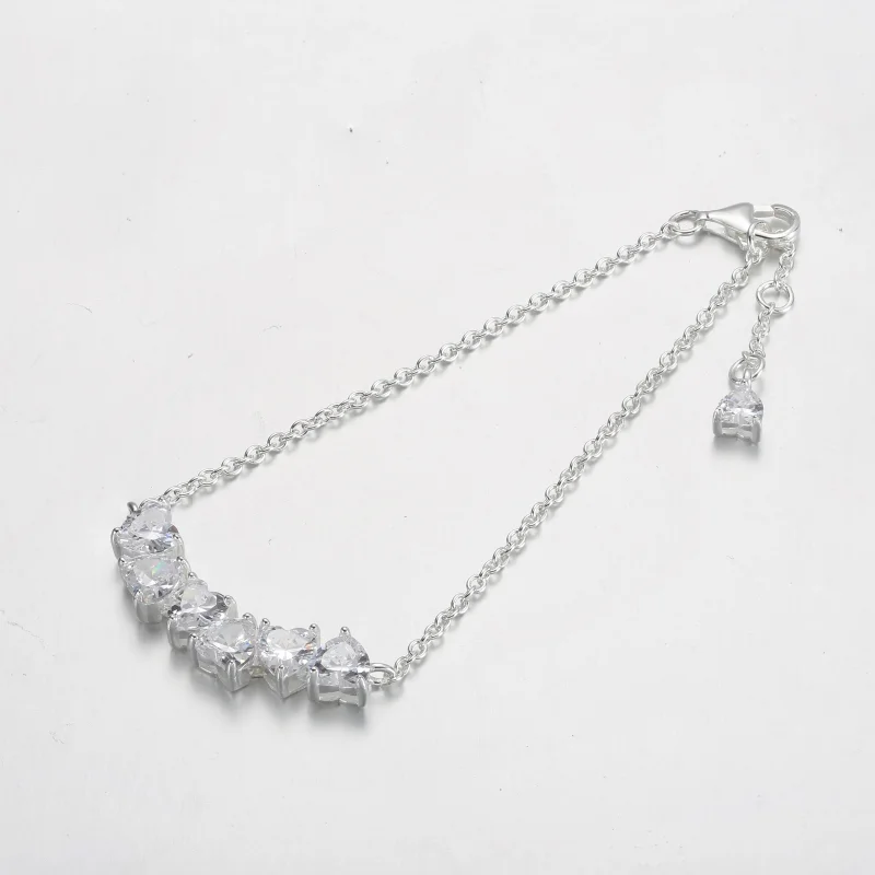 (изображение за) Гривна с верига Pandora Sparkling Endless Hearts - 591162C01 - Преглед 4