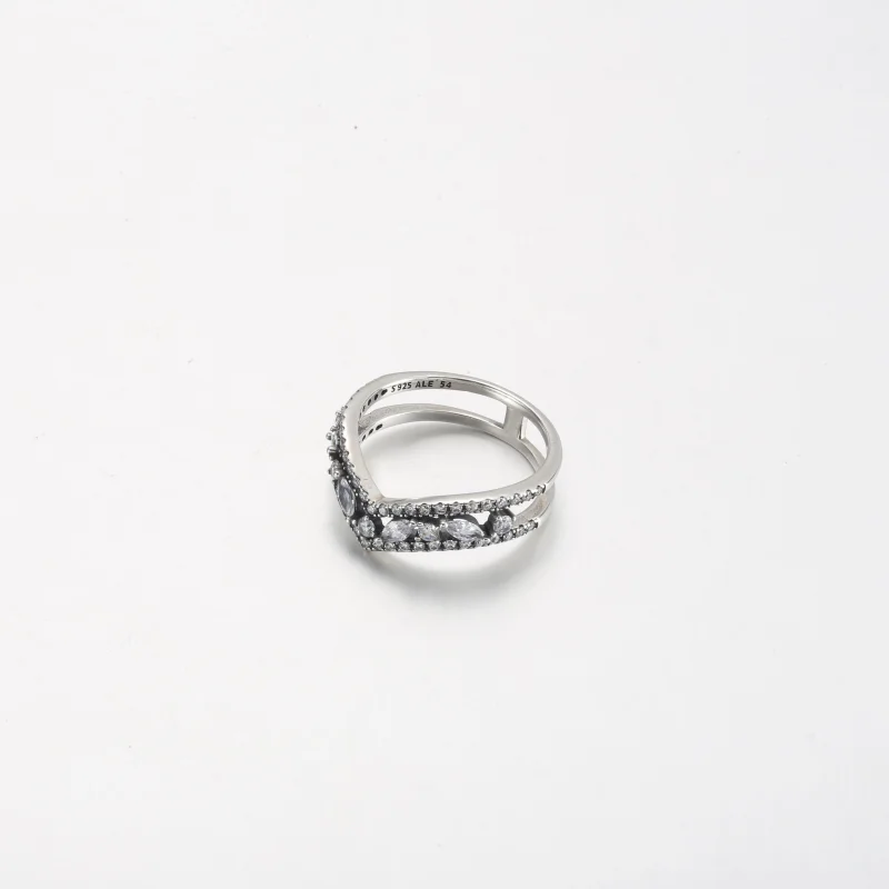(изображение за) Пръстен Pandora Sparkling Marquise Double Wishbone - 199095C01 - Преглед 3