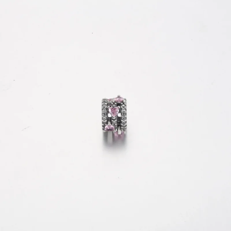(изображение за) Талисман Pandora Sparkling Triple Halo Hearts - 791161C01 - Преглед 3
