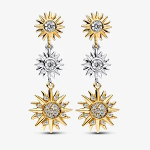 Сребърни обеци Pandora Sun и 14-каратово позлатено покритие - 262843C01 (изображение за) Сребърни обеци Pandora Sun и 14-каратово позлатено покритие - 262843C01