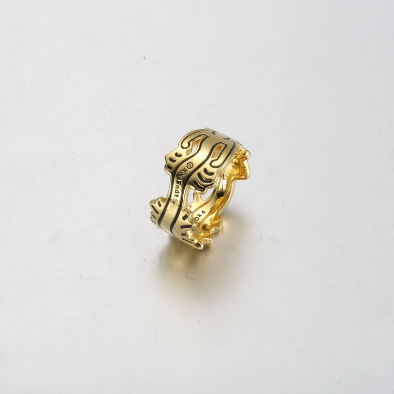 (изображение за) Keith Haring™ x Отворен пръстен с вълнообразна фигура на Pandora - 162226C01 - Преглед 3