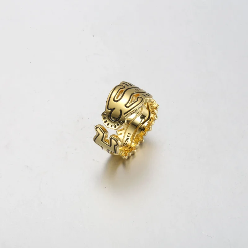 (изображение за) Keith Haring™ x Отворен пръстен с вълнообразна фигура на Pandora - 162226C01 - Преглед 4