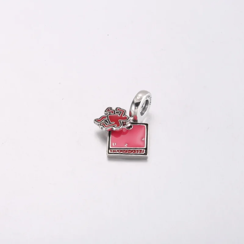 (изображение за) Keith Haring™ x Pandora Walking Heart двойно висящ талисман - 792216C01 - Преглед 3