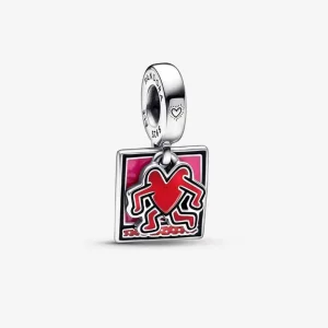 (изображение за) Keith Haring™ x Pandora Walking Heart двойно висящ талисман - 792216C01