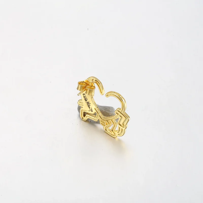 (изображение за) Keith Haring™ x Pandora Walking Heart Stud Earring - 262221C01 - Преглед 3