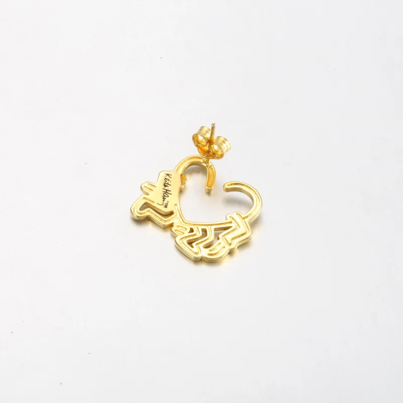 (изображение за) Keith Haring™ x Pandora Walking Heart Stud Earring - 262221C01 - Преглед 4