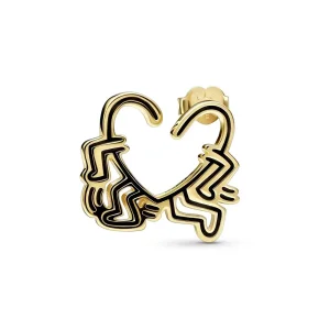 (изображение за) Keith Haring™ x Pandora Walking Heart Stud Earring - 262221C01