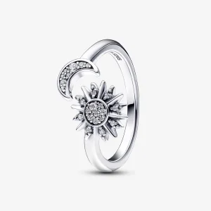 (изображение за) Pandora Слънце и луна отворен сребърен пръстен - 192845C01