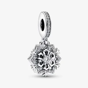 (изображение за) Pandora Искряща снежинка двойно висяща талисман - 792355C01
