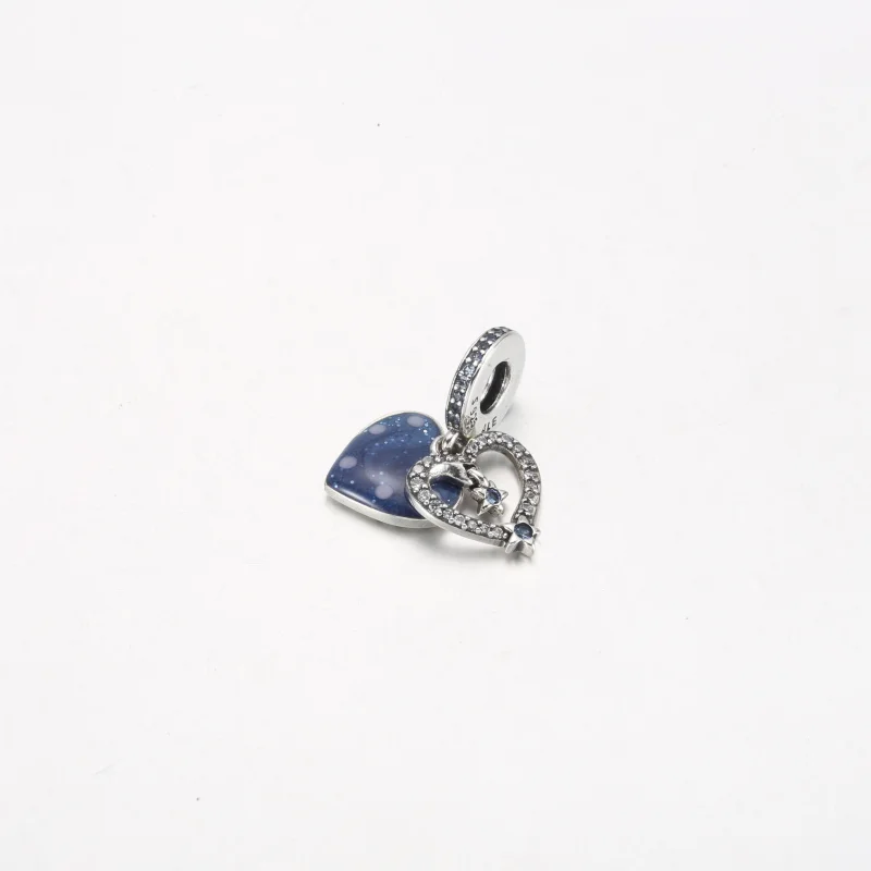 (изображение за) Pandora Celestial Shooting Star Heart двойно висящ талисман - 792356C01 - Преглед 2
