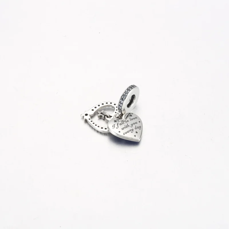 (изображение за) Pandora Celestial Shooting Star Heart двойно висящ талисман - 792356C01 - Преглед 3