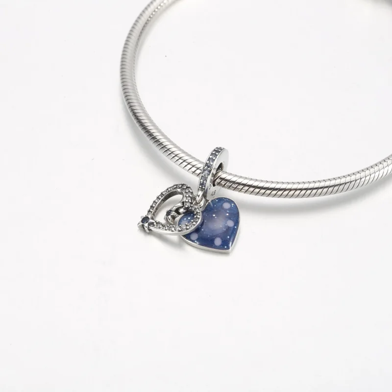 (изображение за) Pandora Celestial Shooting Star Heart двойно висящ талисман - 792356C01 - Преглед 4
