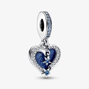 (изображение за) Pandora Celestial Shooting Star Heart двойно висящ талисман - 792356C01